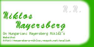 miklos mayersberg business card